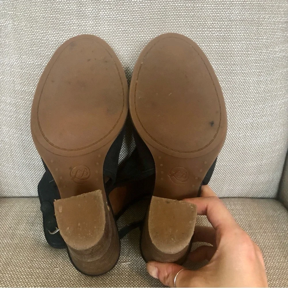 Lucky Brand Black Suede Open Toe and Heel Bootie Size 7.5 - Picture 7 of 11